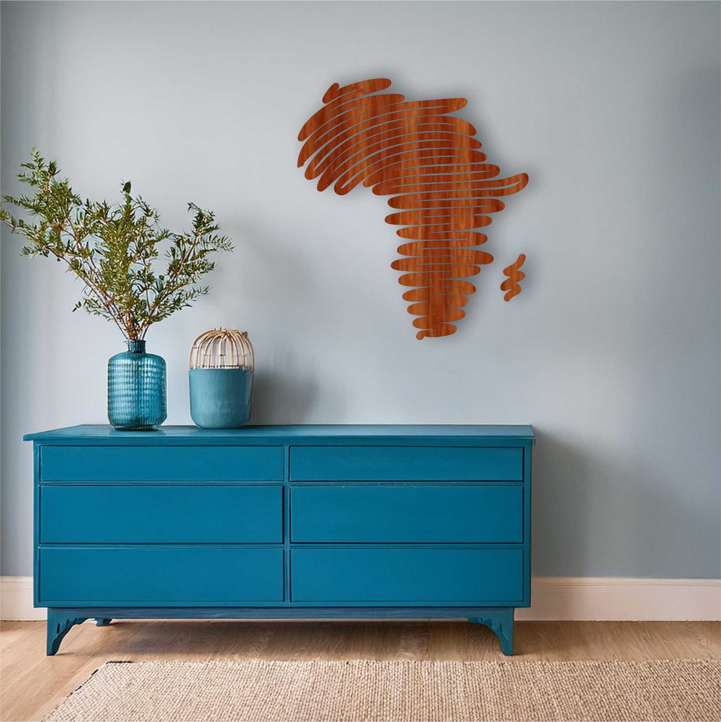 Africa Squiggle Map Wall Art