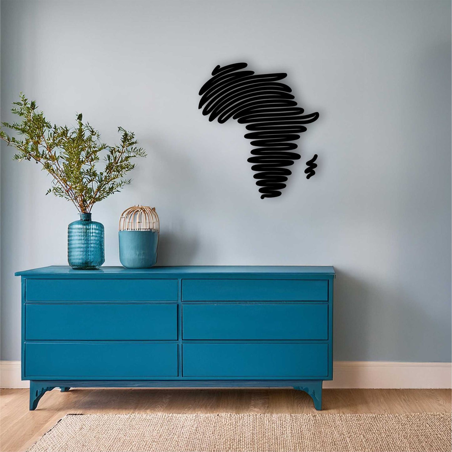 Africa Squiggle Map Wall Art