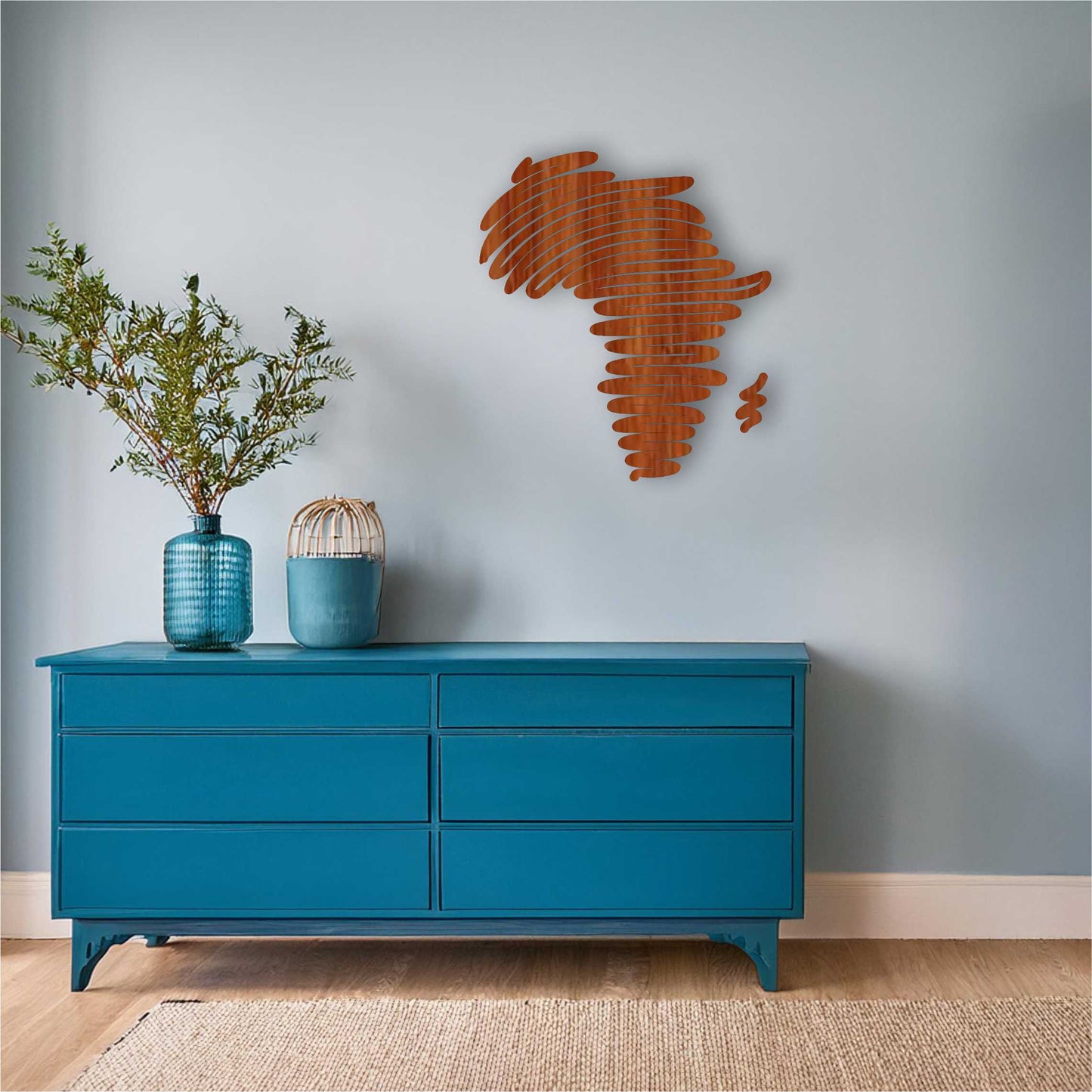 Africa Squiggle Map Wall Art
