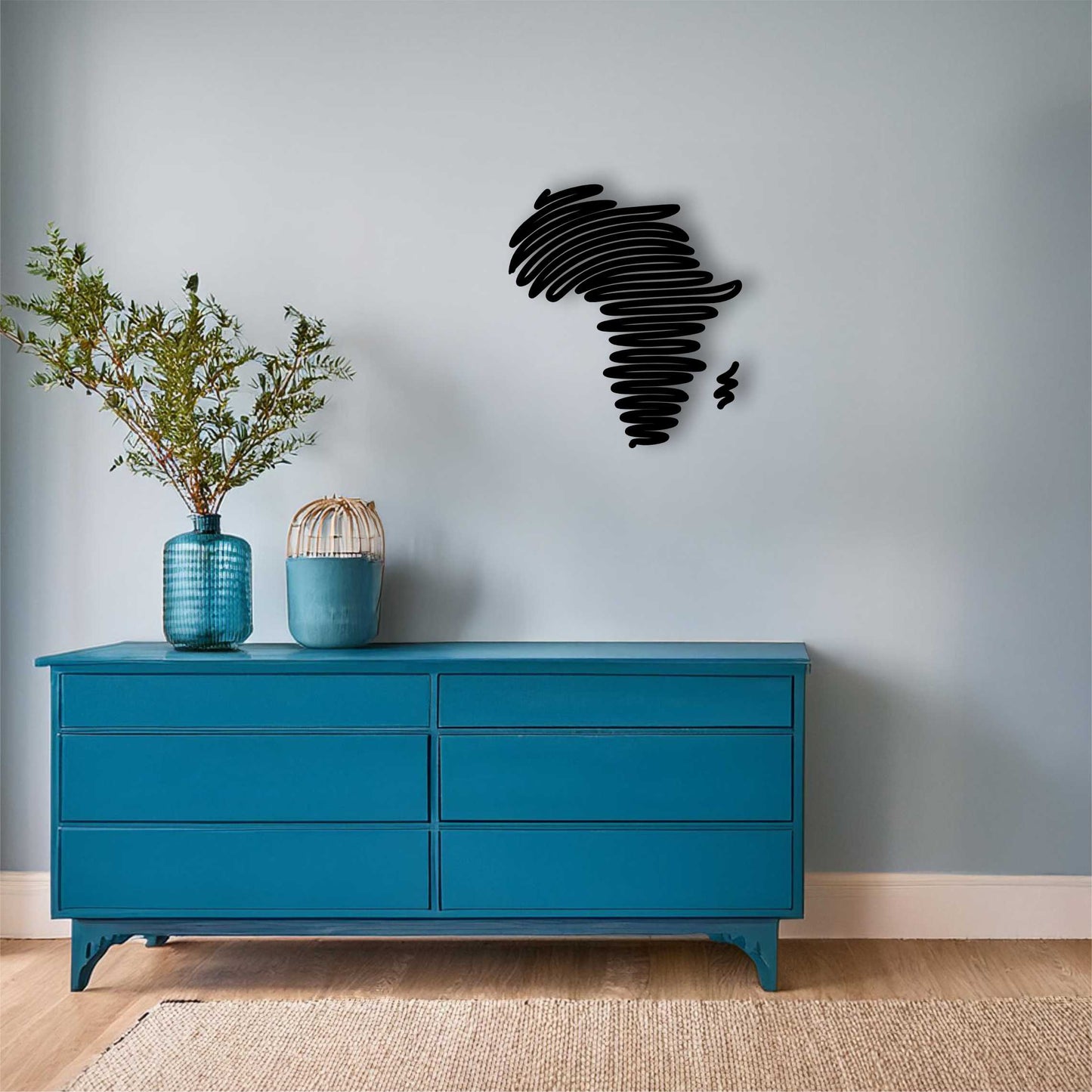 Africa Squiggle Map Wall Art