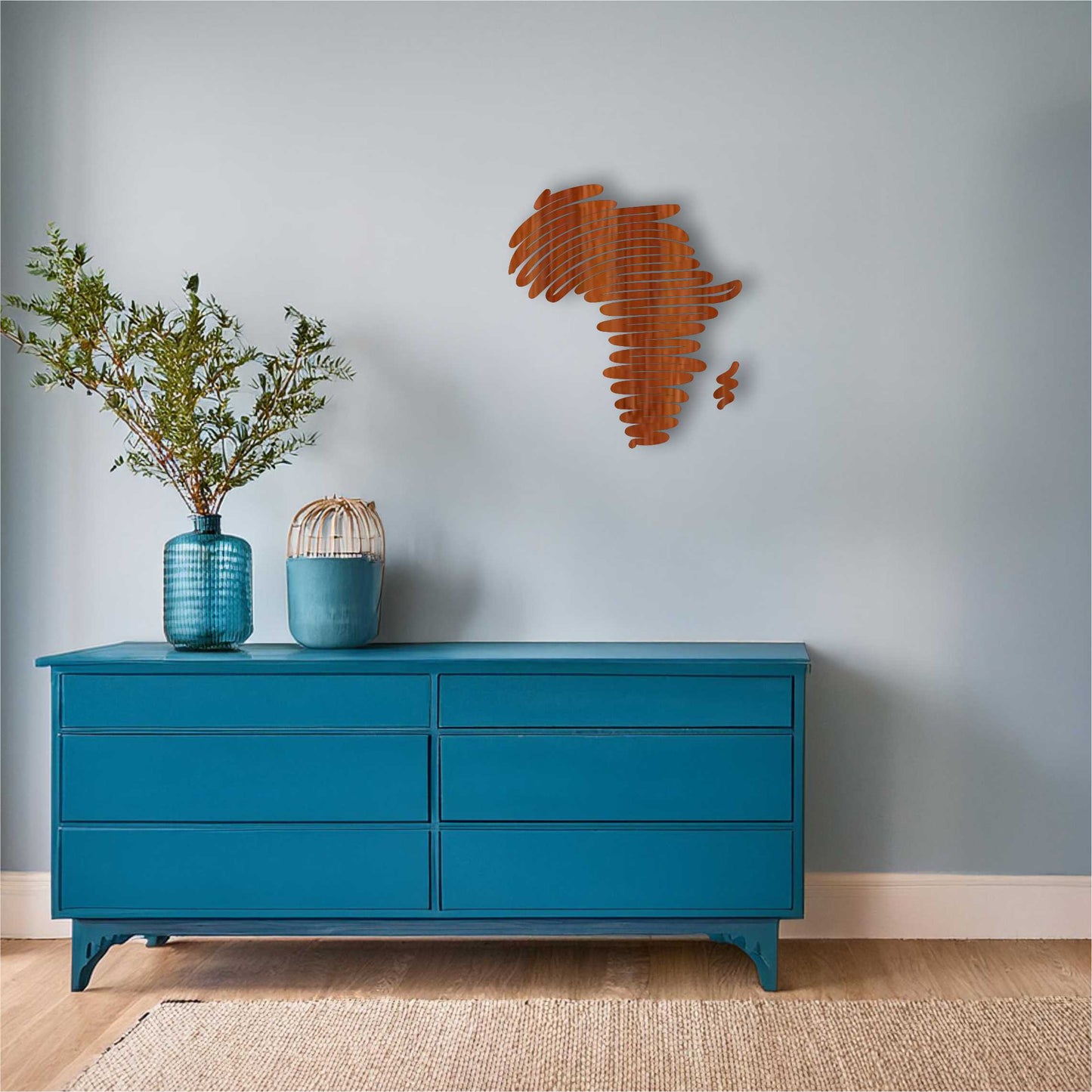 Africa Squiggle Map Wall Art