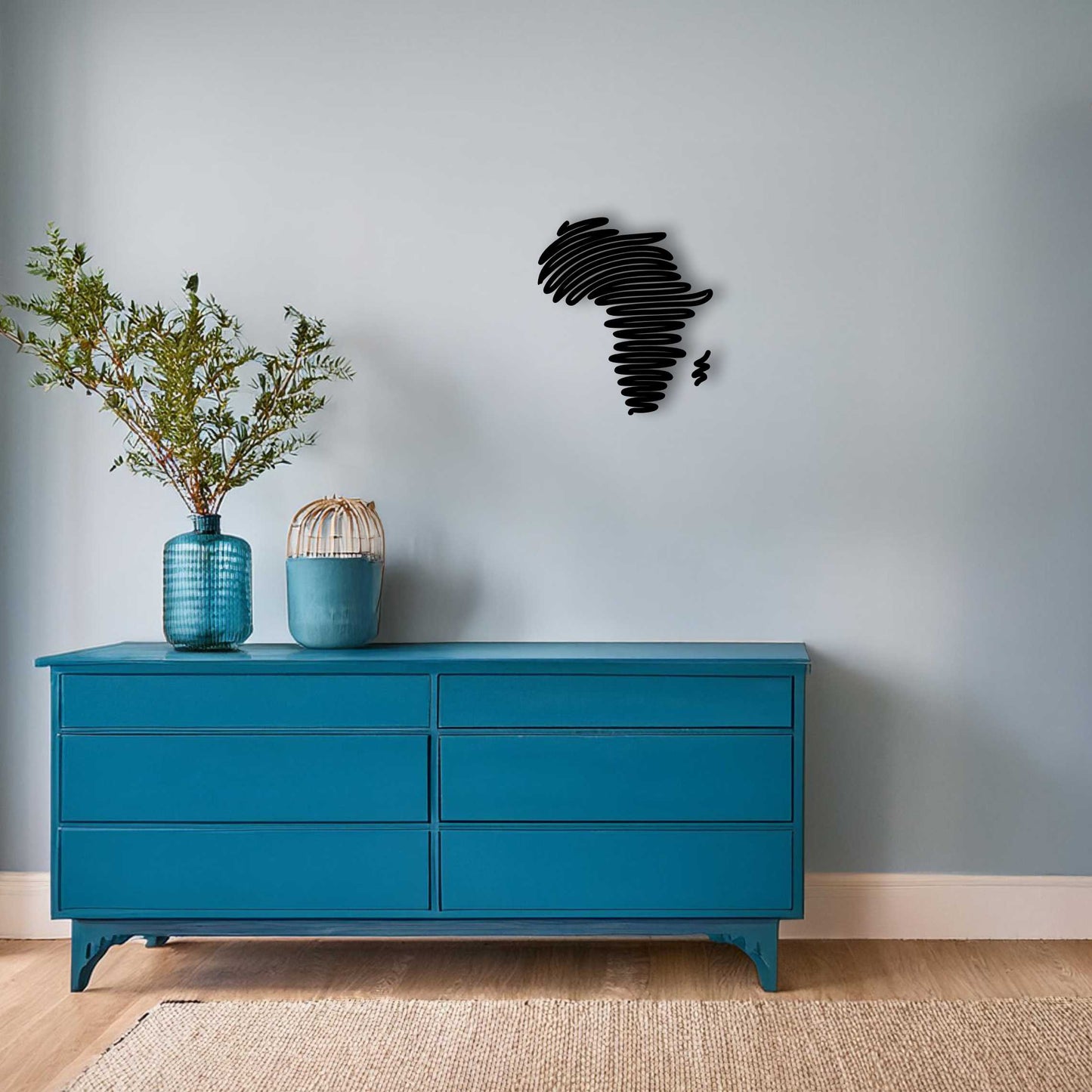 Africa Squiggle Map Wall Art