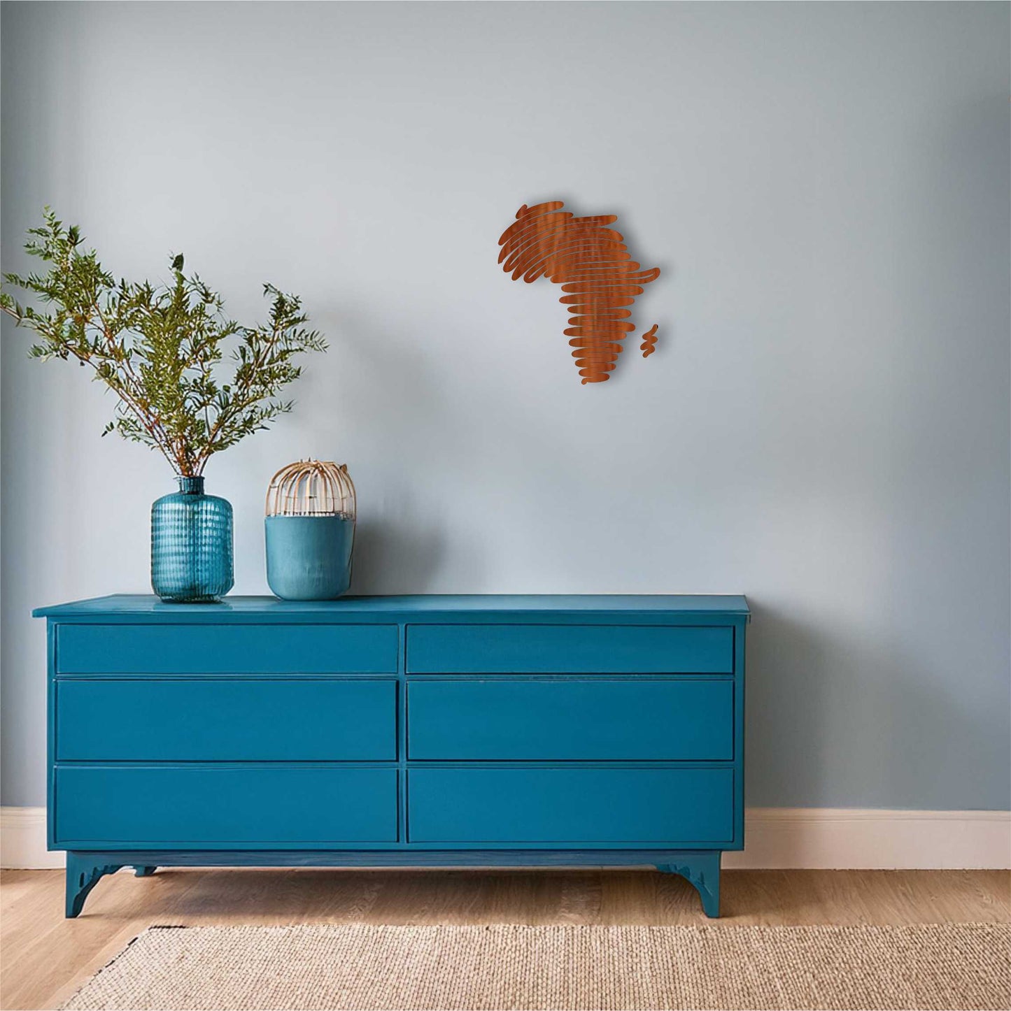 Africa Squiggle Map Wall Art