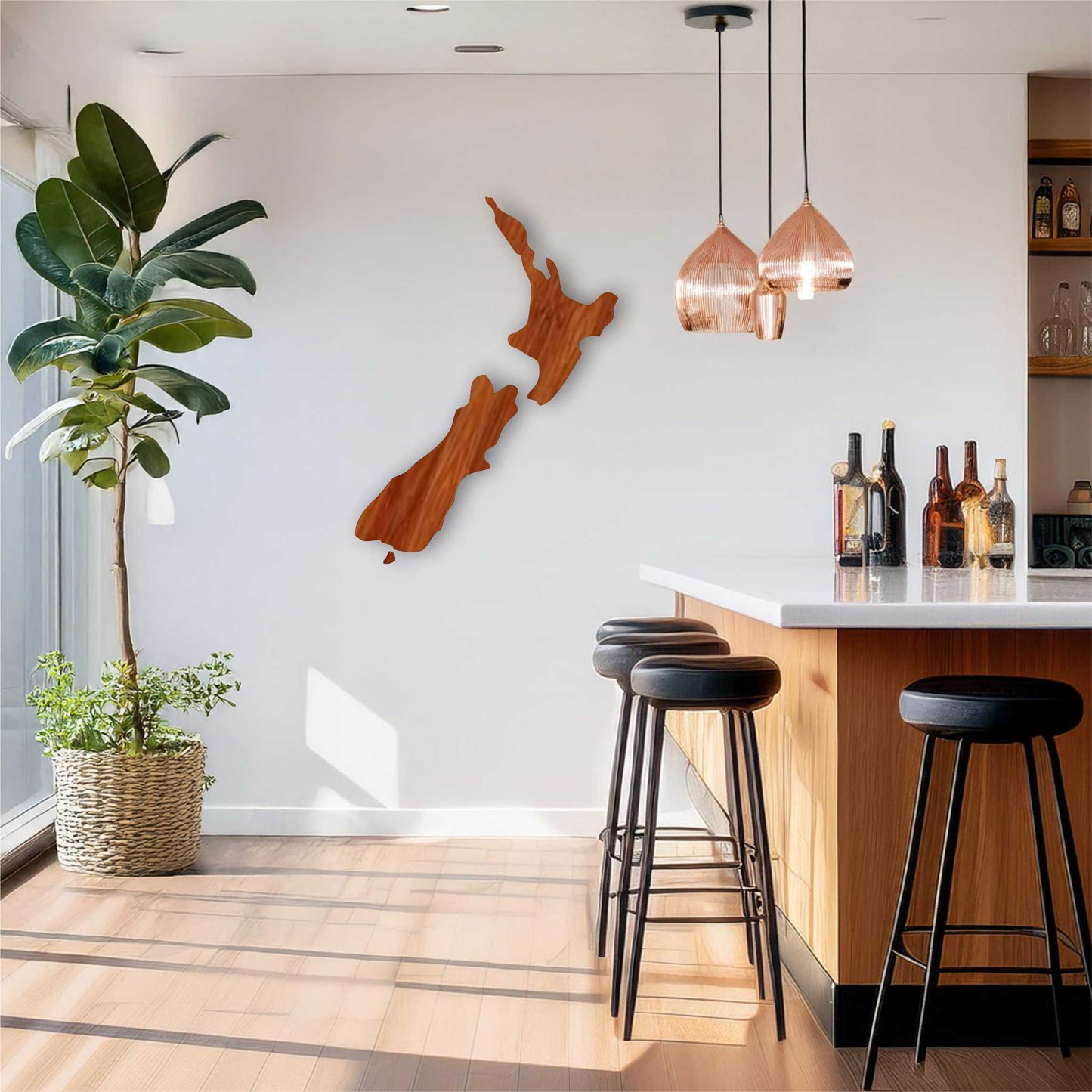 NZ Map Silhouette Wall Art