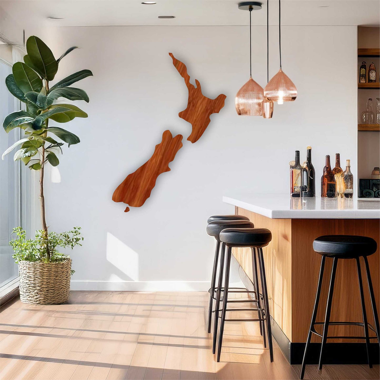 NZ Map Silhouette Wall Art