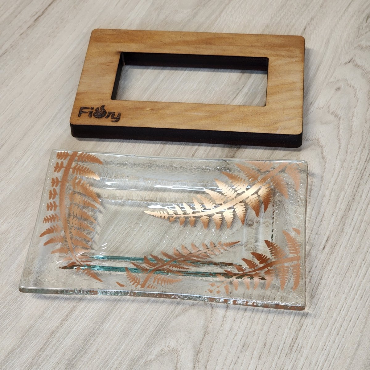 Fern Dish w/Rimu Base Copper - Fiery Creations Ltd