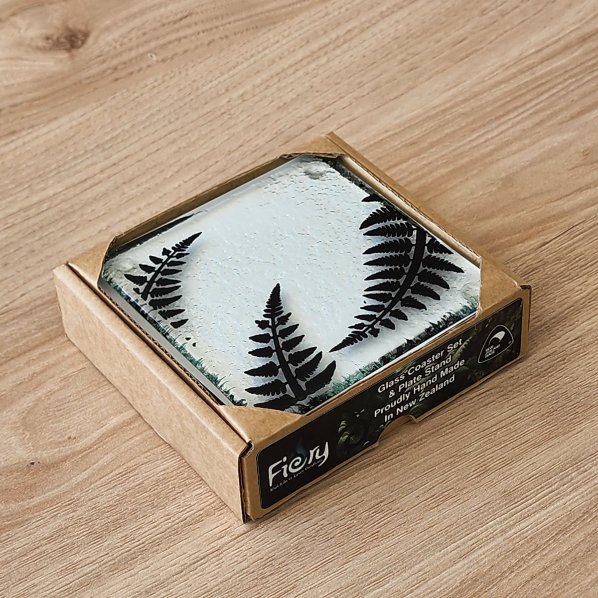 Fern Glass Coasters - Pack of 4 - Fiery Creations Ltd