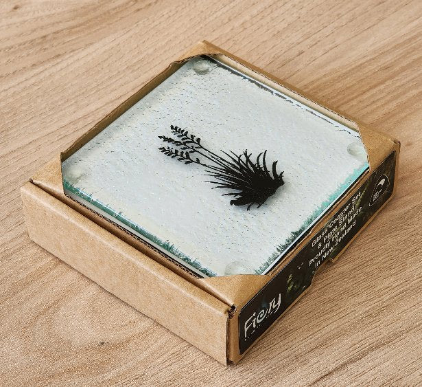 Flaxbush Glass Coasters - Pack of 4 - Fiery Creations Ltd