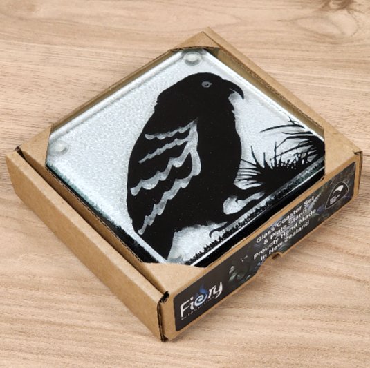 NZ Birds Glass Coasters - Pack of 4 - Fiery Creations Ltd