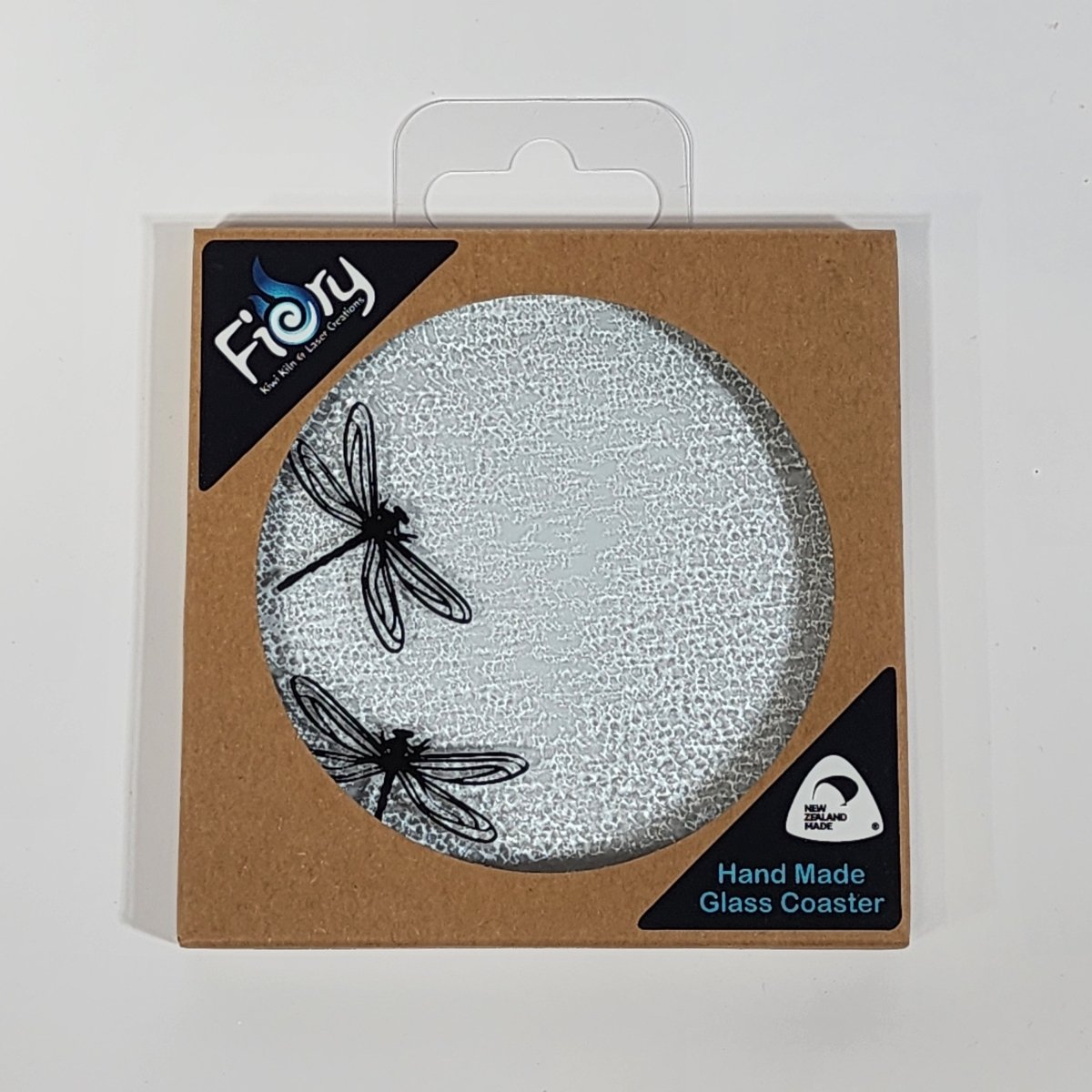 NZ Made Glass Coaster Dragonfly - Single in display box - Fiery Creations Ltd