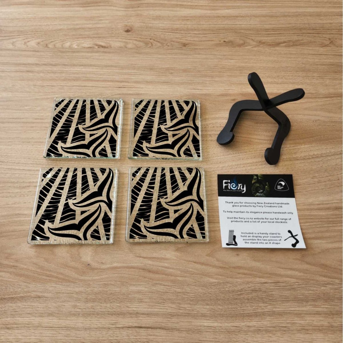 Whale Tale Glass Coasters - Pack of 4 - Fiery Creations Ltd